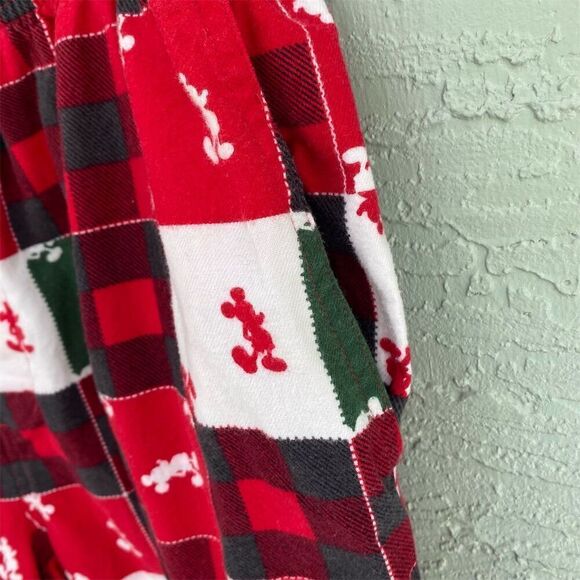 Disney Parks Christmas Flannel Pajama Pants Mickey Mouse Patchwork Size XL - Picture 7 of 10
